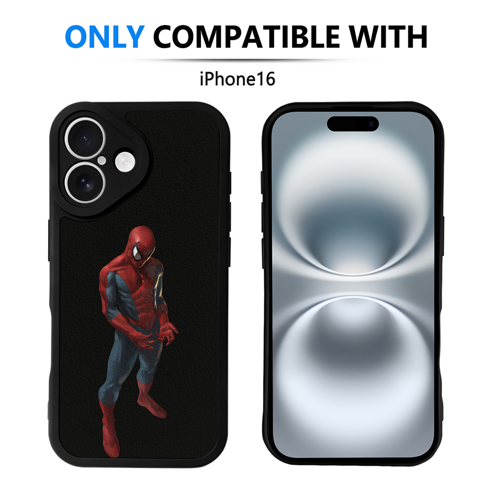 Spider Man スパイダーマン 【iPhone 16シリーズ対応】シリコンスマホケース（レザー調） 材質：シリコン